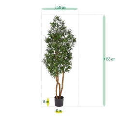 Albero artificiale Podocarpus 150cm resistente UV-proof