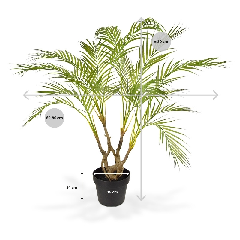 Palma artificiale Areca 90 cm in vaso