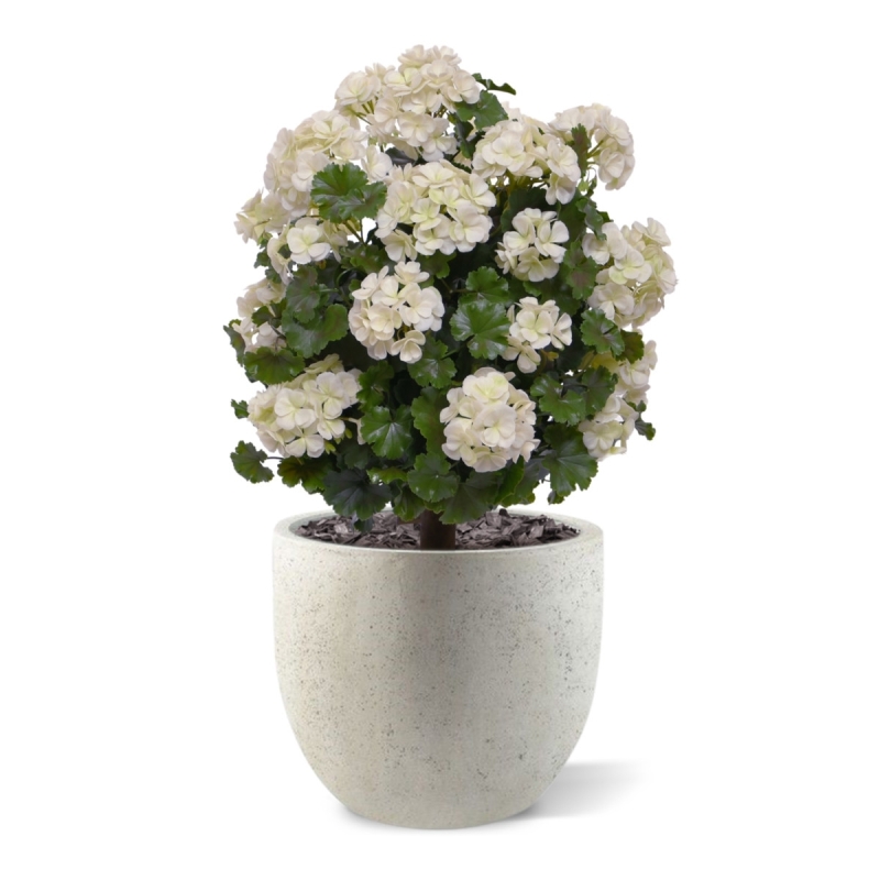 Geranio artificiale a palla 50cm UV crema