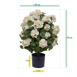 Geranio artificiale a palla 50cm UV crema