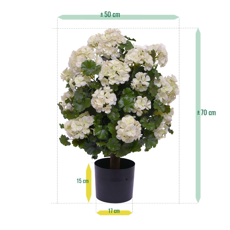 Geranio artificiale a palla 50cm UV crema