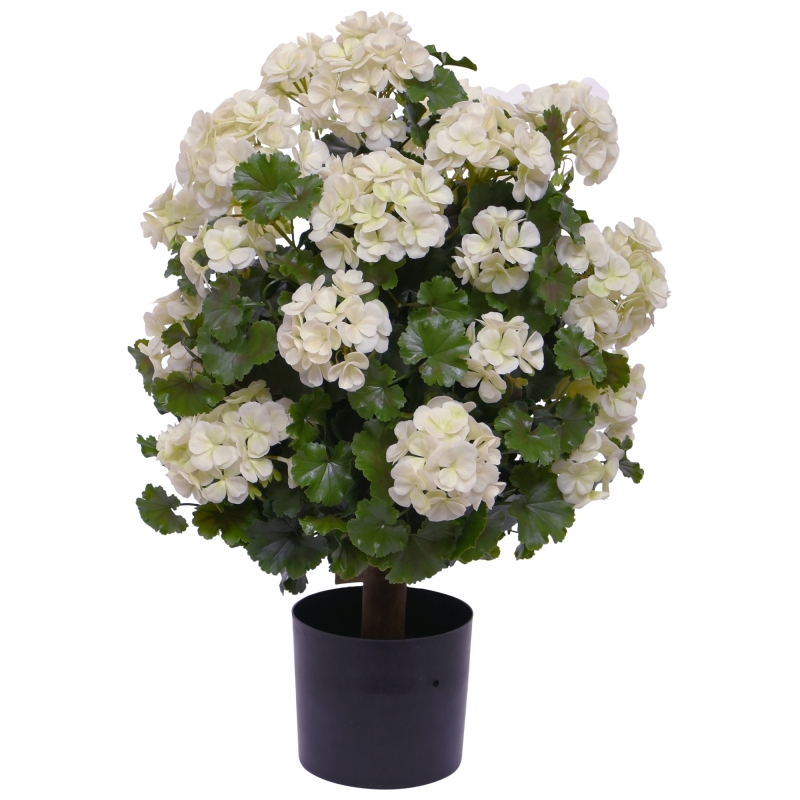 Geranio artificiale a palla 50cm UV crema
