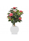Pianta artificiale di camelia su base 65 cm - rosa