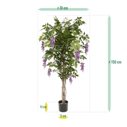 Albero artificiale di glicine 150 cm lilla