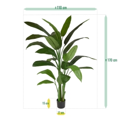 Heleconia artificiale verde 170 cm in vaso