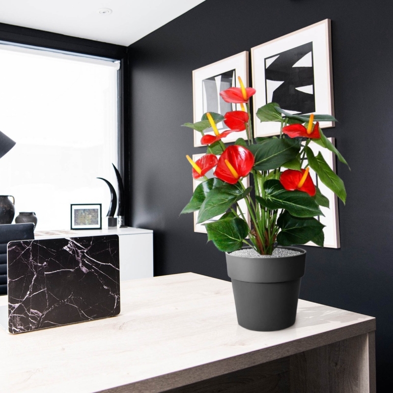Pianta artificiale Anthurium deluxe 50 cm - rosso