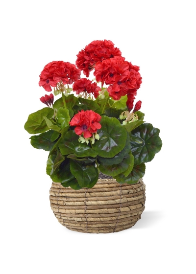 Geranio artificiale 40 cm - rosso