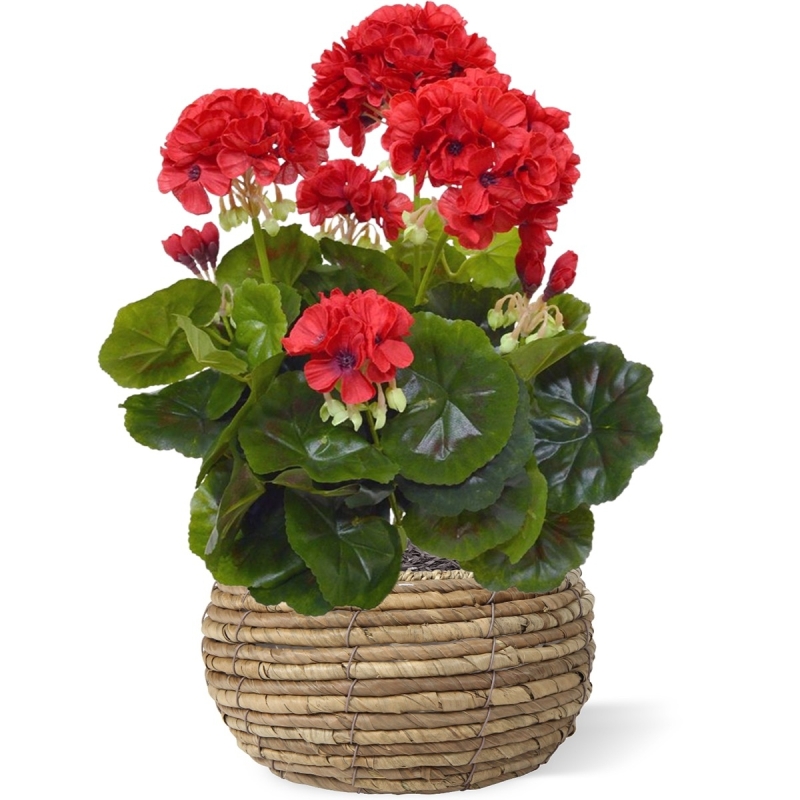 Geranio artificiale 40 cm - rosso