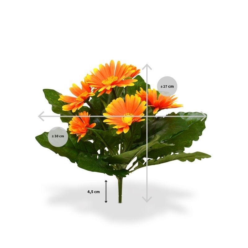 Bouquet artificiale di Gerbera 30 cm arancione
