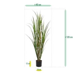 Pianta di canna artificiale deluxe 120 cm - verde - resistente ai raggi UV