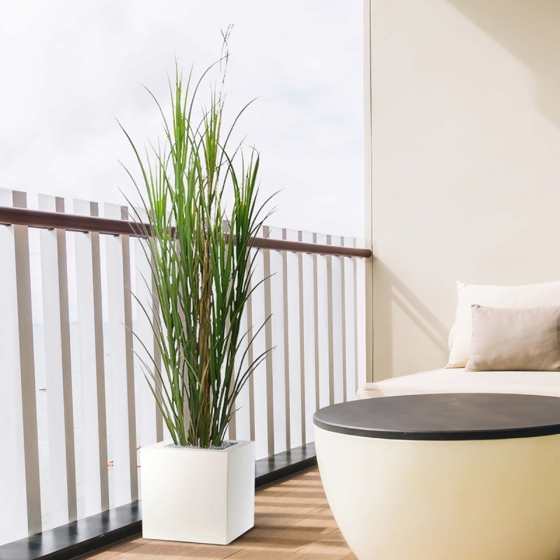 Pianta di erba artificiale Reed deluxe 165 cm - verde - resistente ai raggi UV