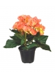 Begonia artificiale in vaso 20 cm - salmone