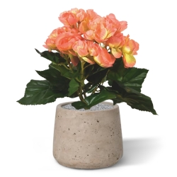 Begonia artificiale in vaso 20 cm - salmone
