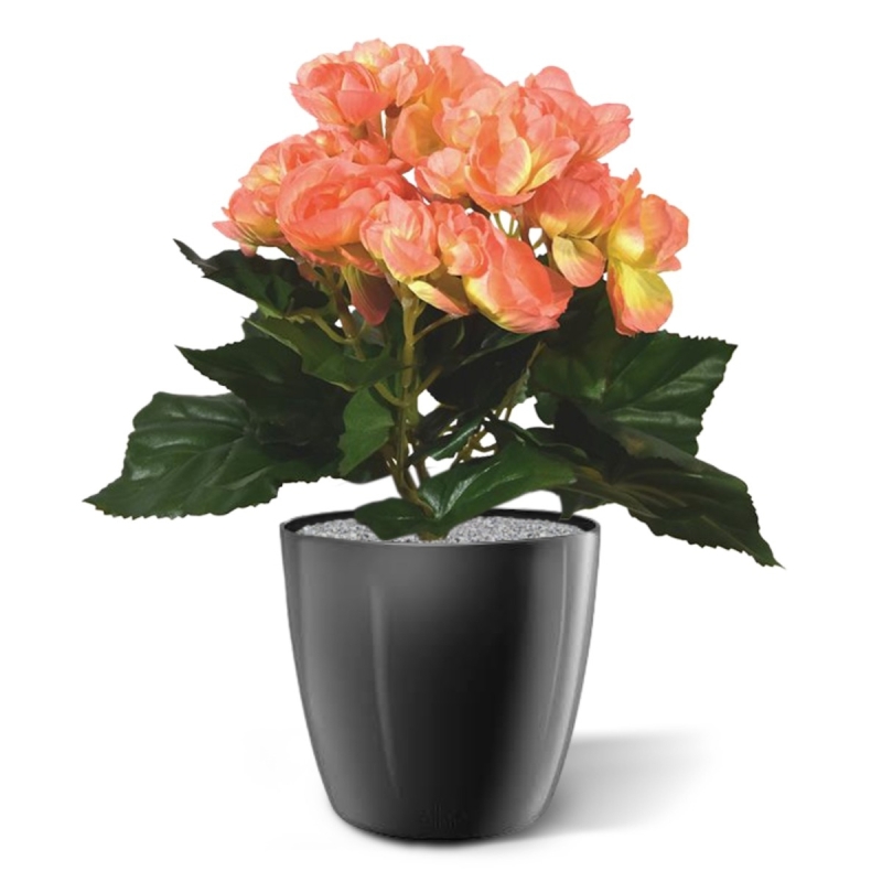 Begonia artificiale in vaso 20 cm - salmone