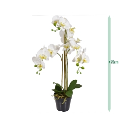 Orchidea artificiale Phalaenopsis 75 cm bianca