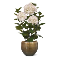 Ortensia Pianta artificiale in vaso 65cm Bianco