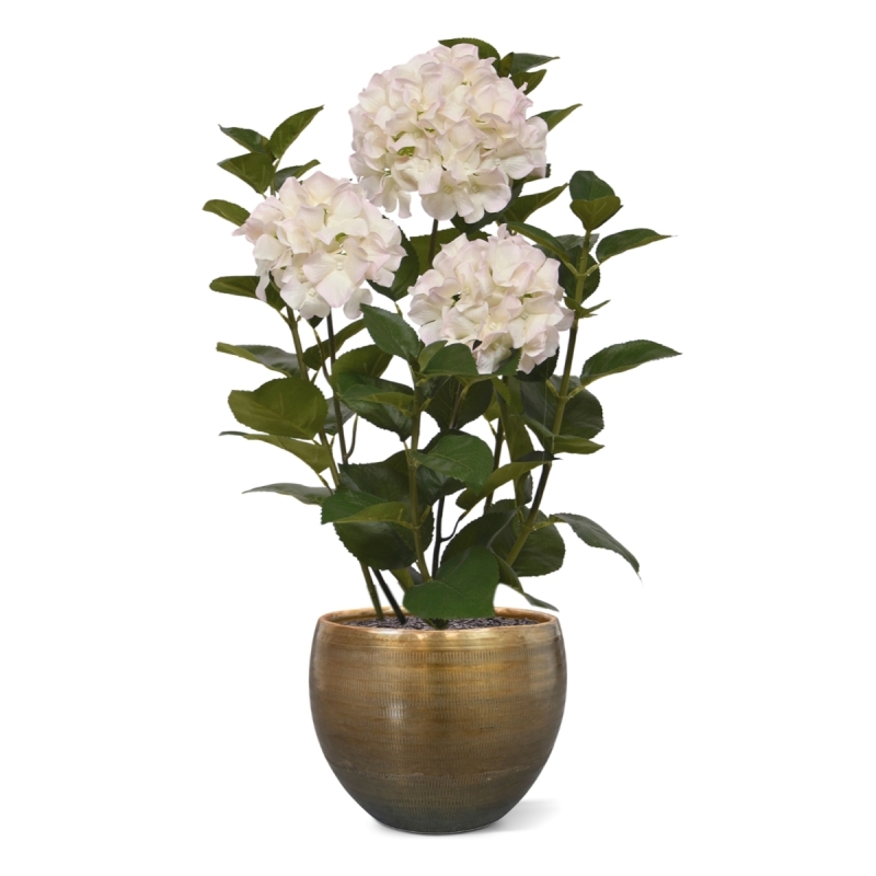 Ortensia Pianta artificiale in vaso 65cm Bianco