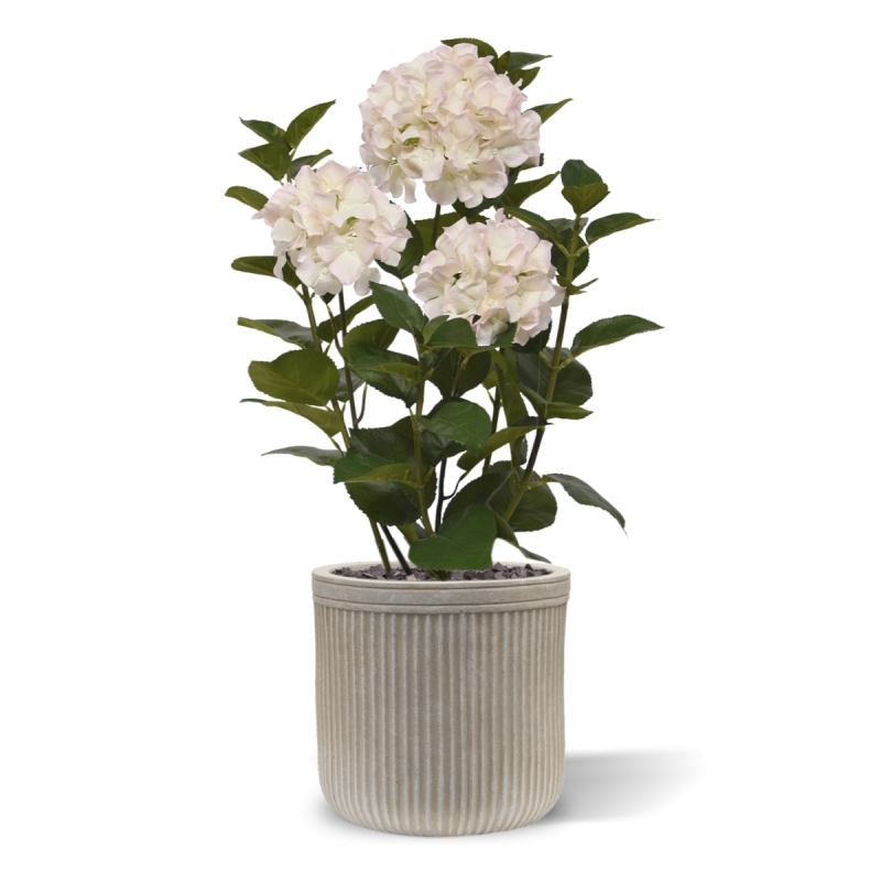 Ortensia Pianta artificiale in vaso 65cm Bianco