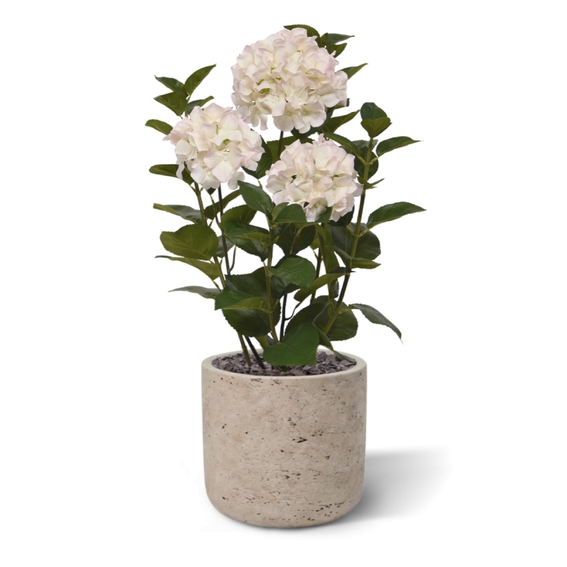 Ortensia Pianta artificiale in vaso 65cm Bianco