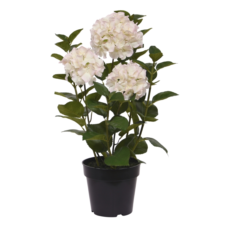 Ortensia Pianta artificiale in vaso 65cm Bianco