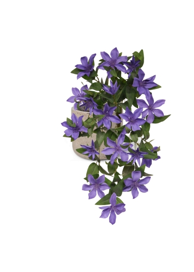 Clematide artificiale da appendere 60 cm Blu