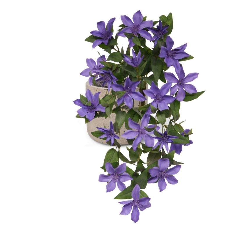 Clematide artificiale da appendere 60 cm Blu