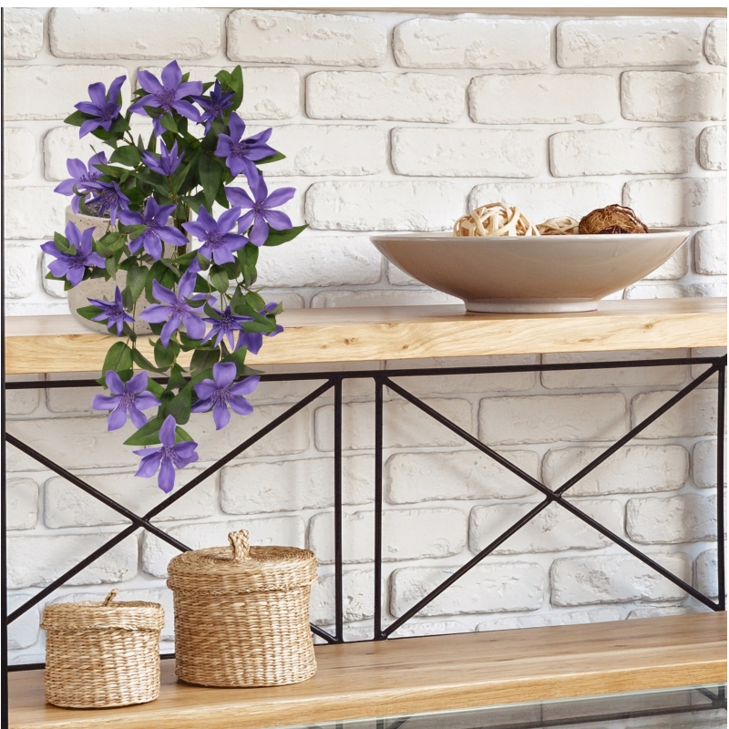 Clematide artificiale da appendere 60 cm Blu