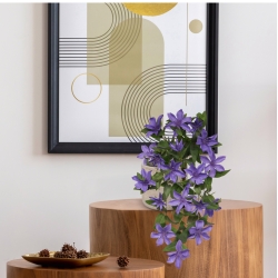 Clematide artificiale da appendere 60 cm Blu