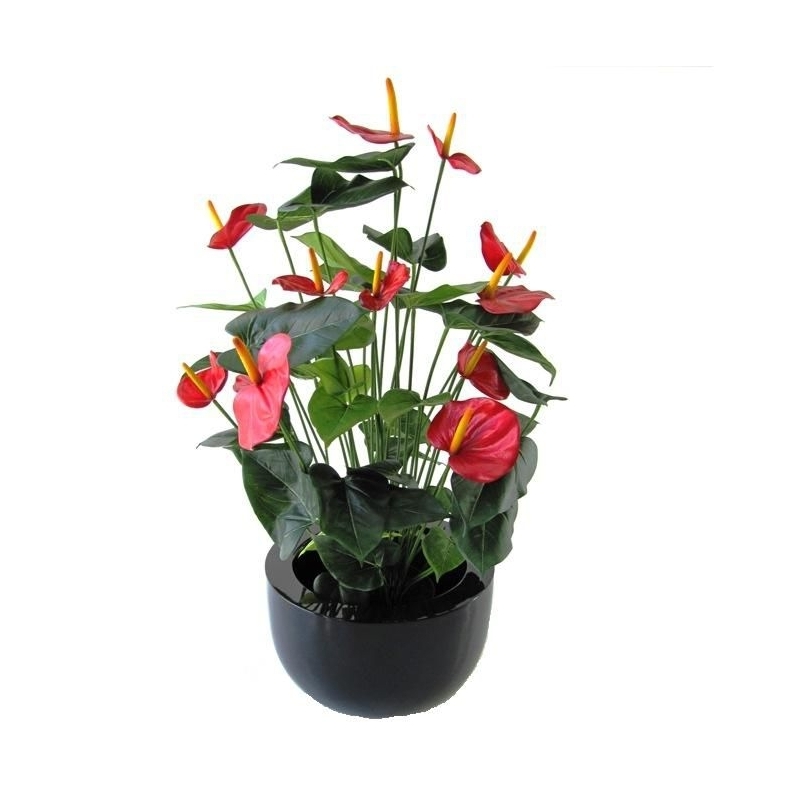Pianta artificiale Anthurium deluxe 80 cm - rosso