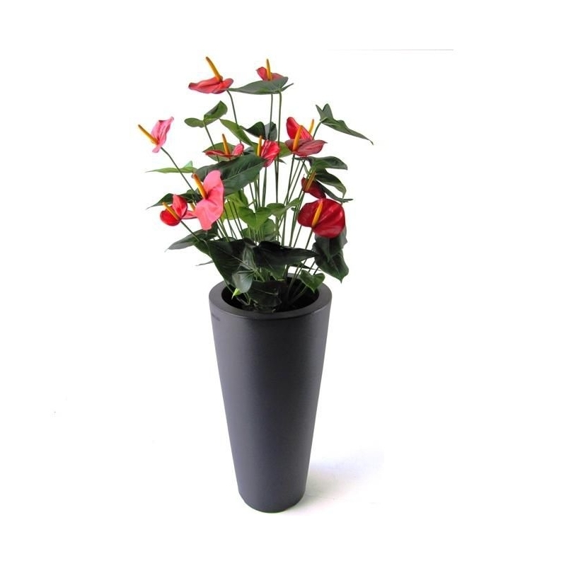 Pianta artificiale Anthurium deluxe 80 cm - rosso