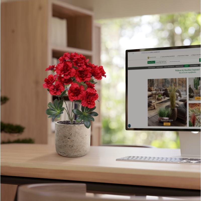 Azalea artificiale 35cm Rosso