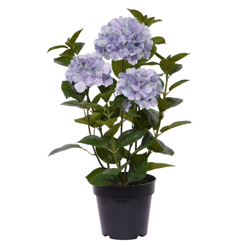 Ortensia Pianta artificiale in vaso 65cm Blu