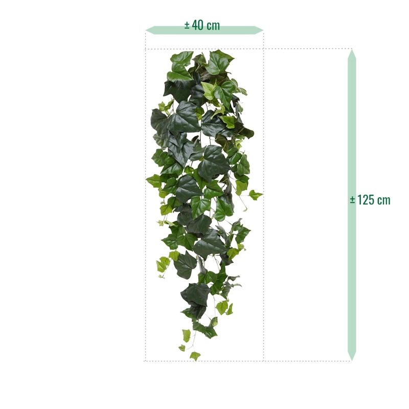 Hedera art pianta ricadente 125cm - verde - FR - ignifuga
