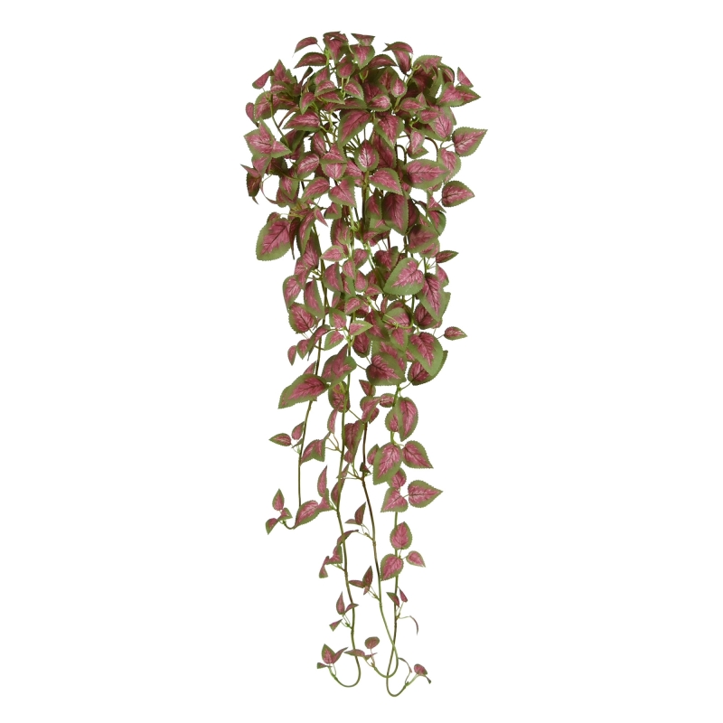 Coleus Pianta pensile artificiale 90 cm rosa/verde