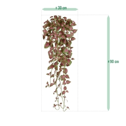 Coleus Pianta pensile artificiale 90 cm rosa/verde