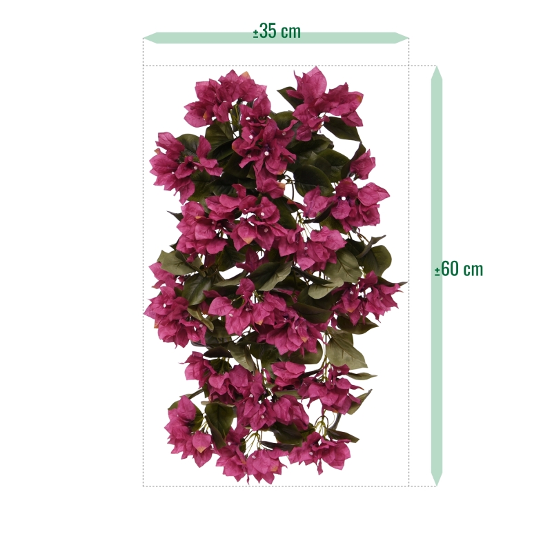 Bougainvillea artificiale da appendere 60 cm viola