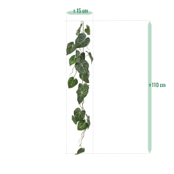 Ghirlanda artificiale di Anthurium Clarinervium 110 cm