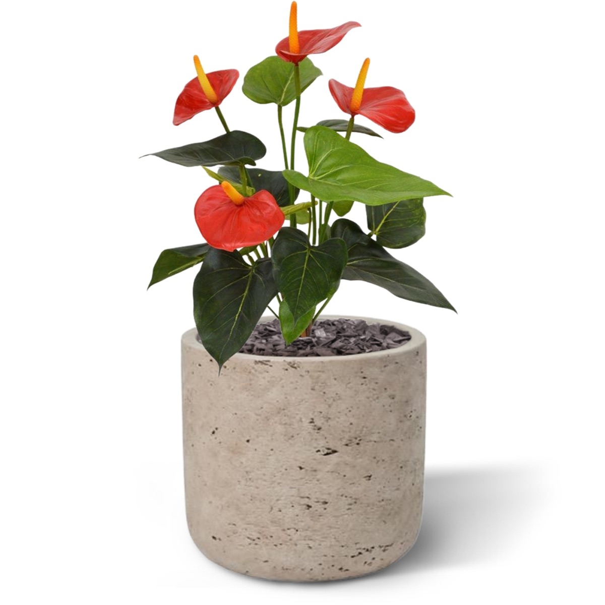 Pianta artificiale di Anthurium 40 cm - rosso