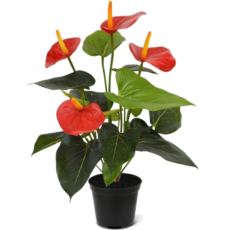 Pianta artificiale di Anthurium 40 cm - rosso