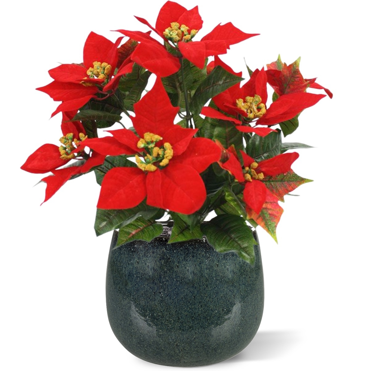 Pianta artificiale Poinsettia 40 cm - rosso