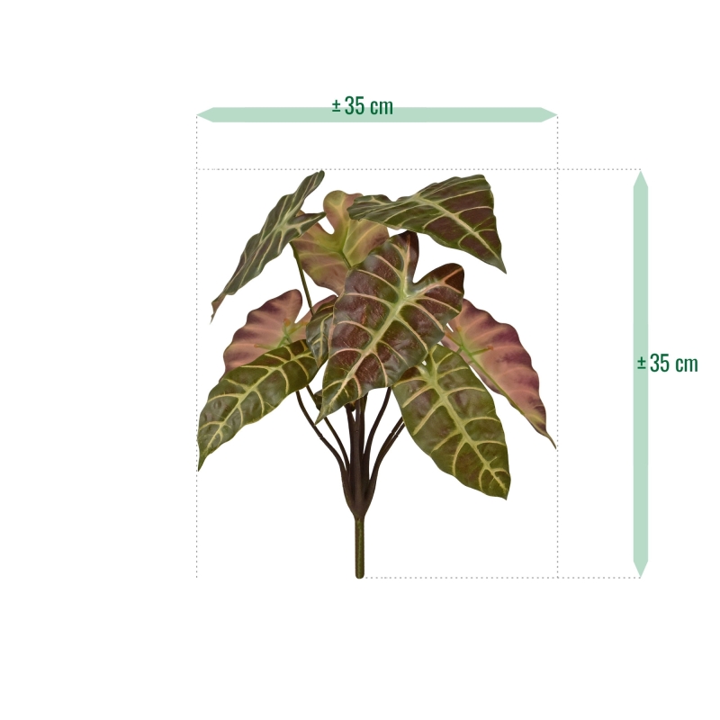 Pianta artificiale Alocasia 40cm Borgogna