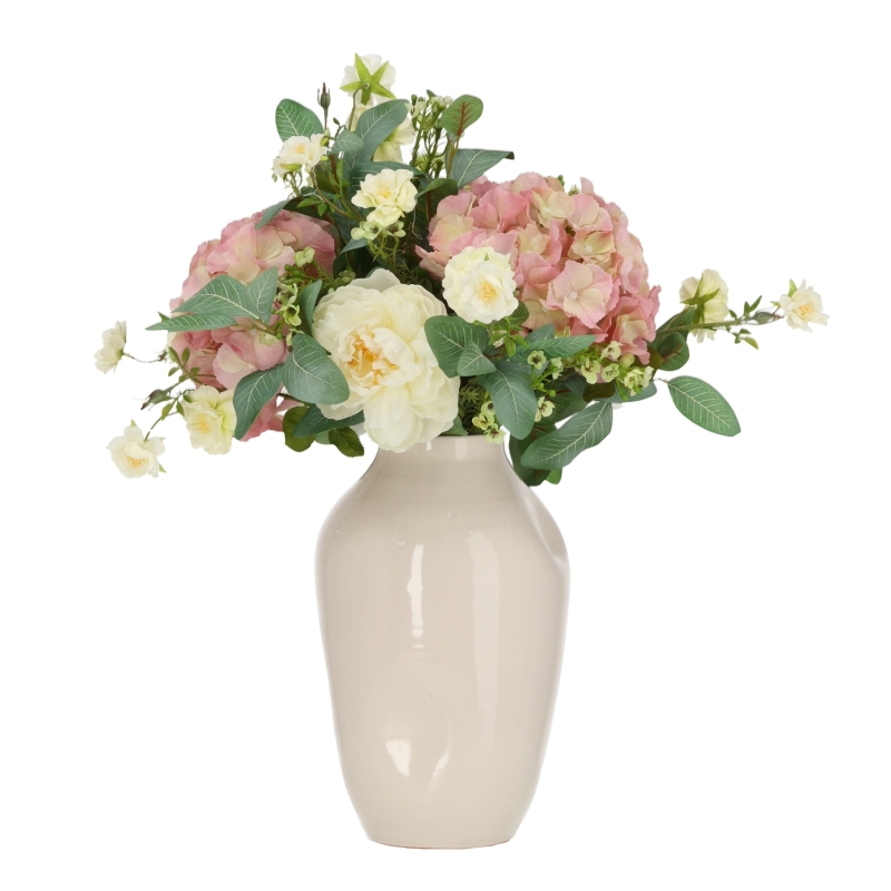 Bouquet artificiale legato a mano Rose York - Rosa