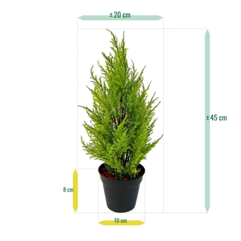 Pianta artificiale di conifera 45 cm - giallo/verde