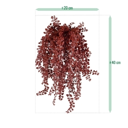 Dischidia pianta artificiale sospesa 40 cm UV Borgogna