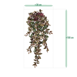 Tradescantia Pianta artificiale ricadente verde/rosso 100cm