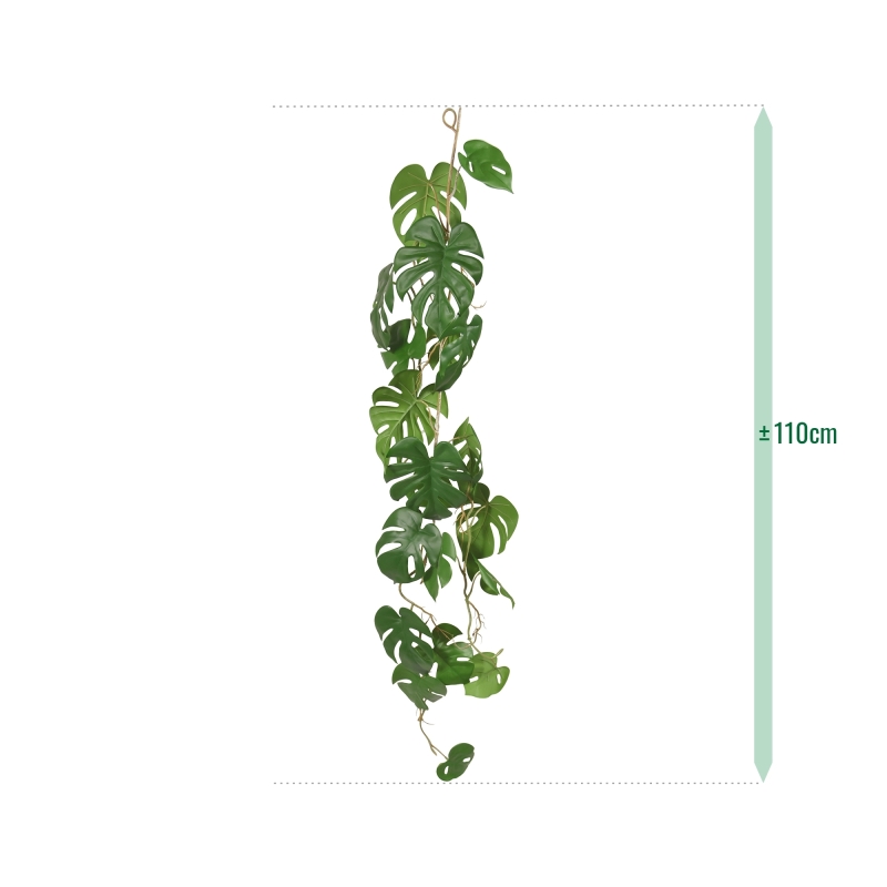 Ghirlanda artificiale di Monstera 110 cm