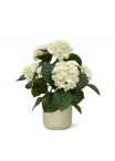 Pianta artificiale di Hortensia 40 cm crema in vaso