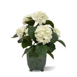 Pianta artificiale di Hortensia 40 cm crema in vaso