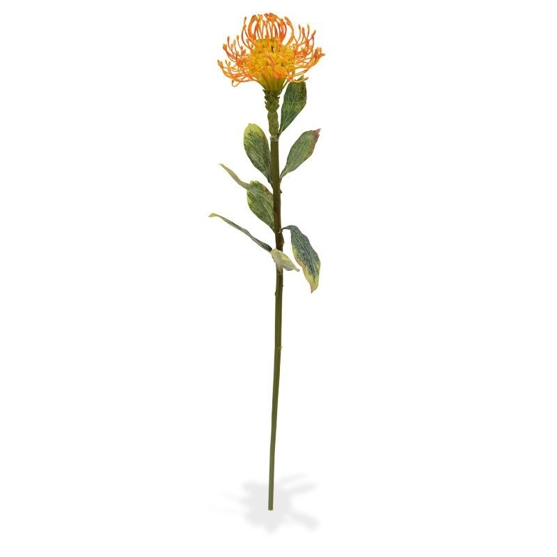 Ramo artificiale di Leucadendron 60 cm arancione
