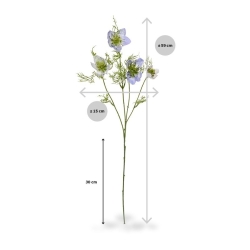 Nigella ramo artificiale 55 cm blu